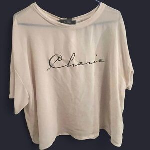 Forever 21 Cream 'Cherie' Short Sleeve Tee